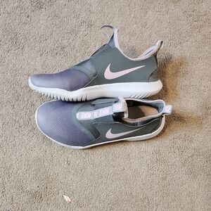 Nike Kids Gray and Pink Slip-On Sneakers